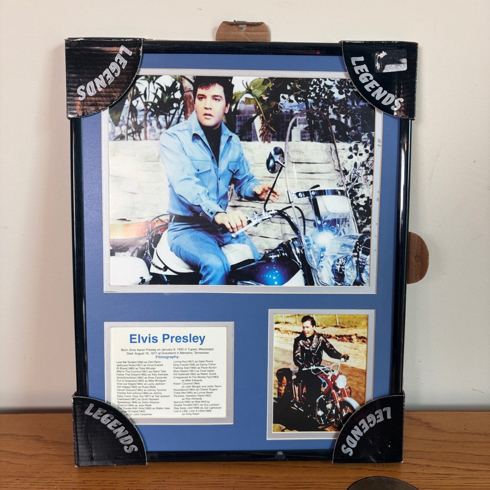 Elvis Presley Legends Framed Photo Collage Filmography Motorcycle Art